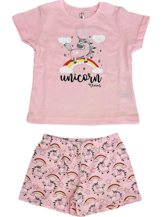 Dreams by Joyce Детска Лятна Розова Пижама Rainbow Unicorn