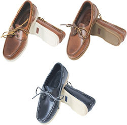 Lalizas Deck Shoes Skipper Παπούτσια Σκάφους Καφέ Δέρμα με Λευκή Σόλα No.44