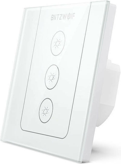 BlitzWolf Recessed Wall Switch Wi-Fi Lighting Triple with Frame White