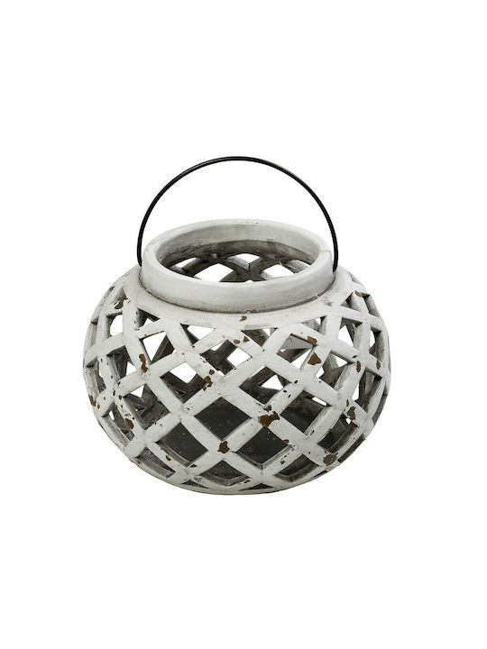 Espiel Lantern Ceramic Tabletop Gray 24x24x17εκ. 1pcs