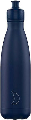 Chilly's Thermos Sports Sticlă Termos Oțel inoxidabil Fără BPA Matte Blue 500ml cu Piesa de gură 23101