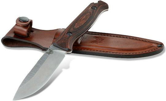 Benchmade Saddle Mountain Skinner Μαχαίρι Καφέ σε Δερμάτινη Θήκη