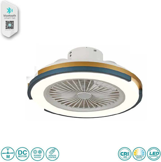Lineme Helvia Πλαφονιέρα 30cm με Φως Λευκή