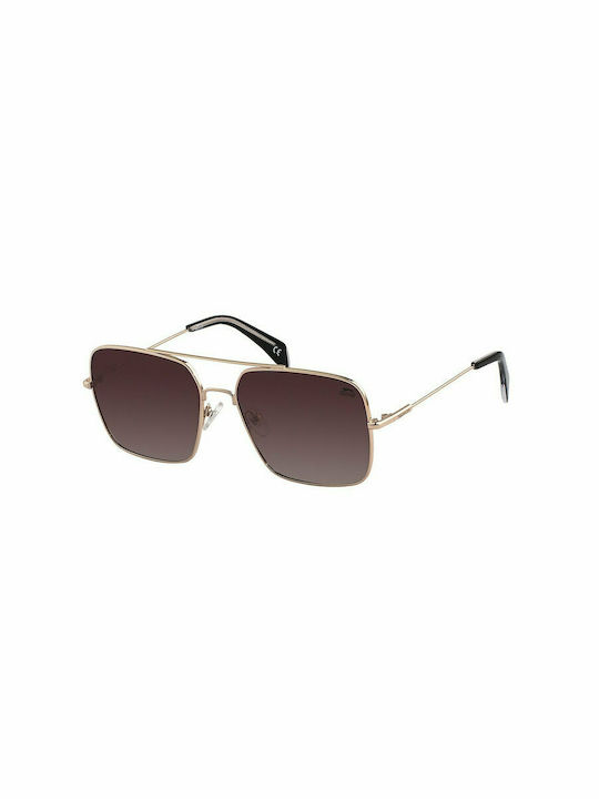 Slazenger Men's Sunglasses with Rose Gold Metal Frame and Brown Lens 6718.C2