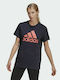 Adidas Femeie Sport Supradimensionat Tricou Negru