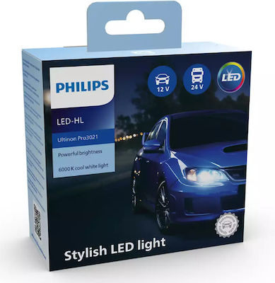 Philips Lămpi Autoturismului Ultinon Pro3021 H1 / H11 / H8 LED 6000K Alb rece 12V 20W 2buc