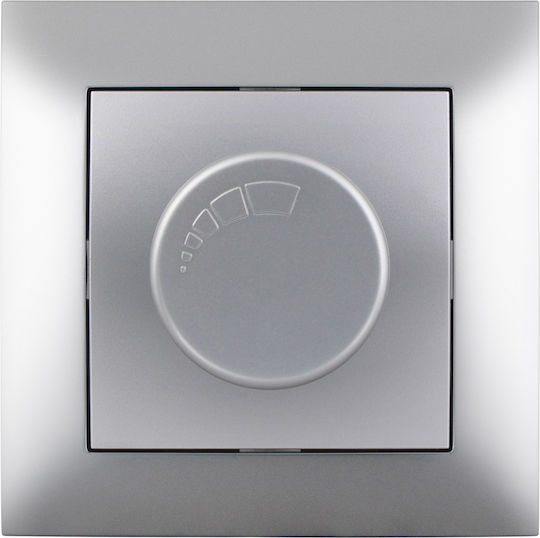 Entac ERWSDS-ARN-S Comutator Încastrat Cu Variator Cu Ramă Clasic Rotativ 200W Culoare Argintie
