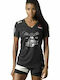 Reebok Women's Athletic T-shirt with V Neckline Black