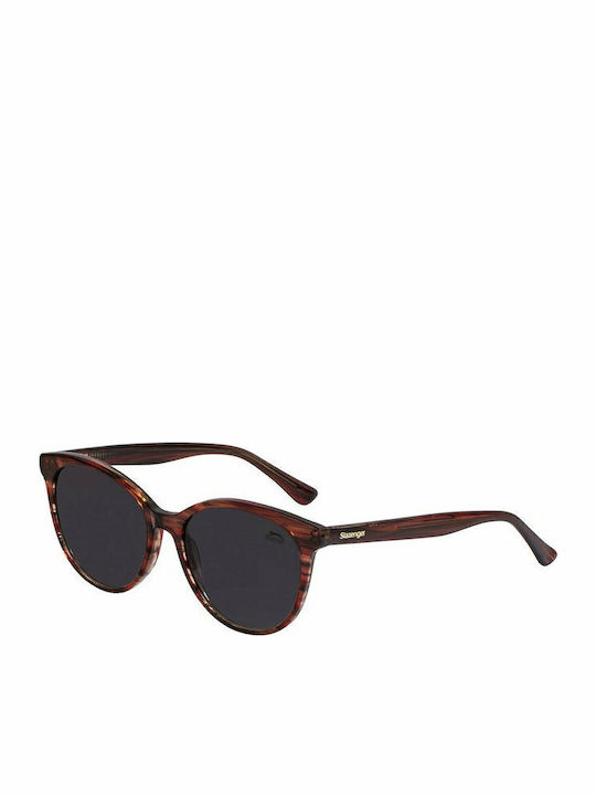 Slazenger Unisex Sonnenbrille mit Braun Kunststoff Gestell und Schwarz Linse