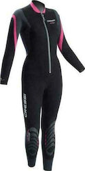 CressiSub Lei Full Diving Suit Double Lined with Zip Black 2.5mm LU4780