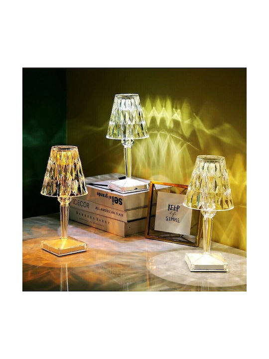 Spot Light Πορτατίφ με Διάφανο Καπέλο και Διάφανη Βάση
