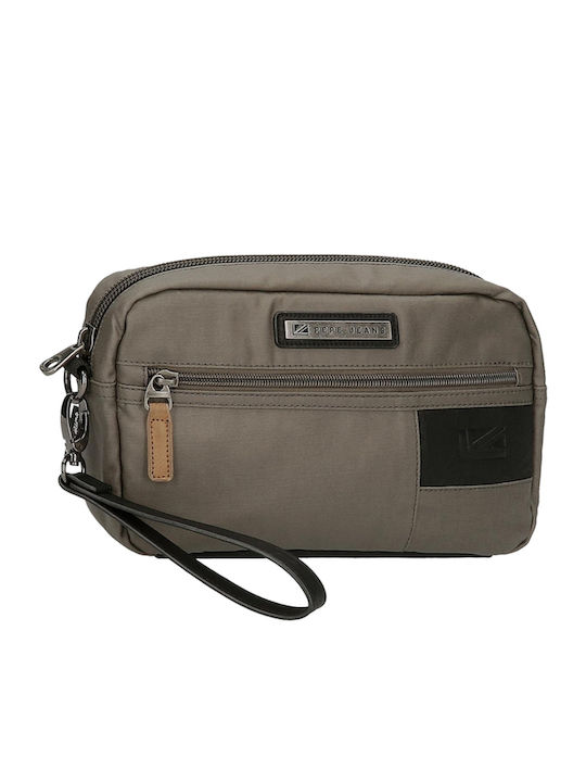 Pepe Jeans Toiletry Bag Bremen in Khaki color 26cm