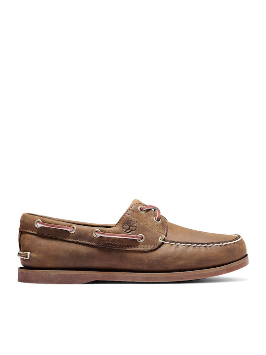 Δερμάτινα Ανδρικά Boat Shoes σε Ταμπά Χρώμα