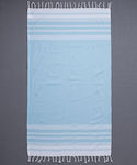 Silk Fashion Pestemal SF1754 Beach Towel with Fringes Light Blue 180x90cm