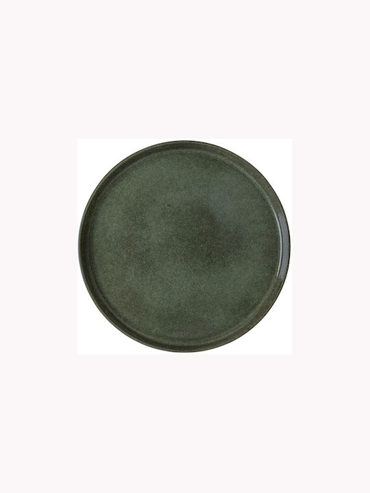 Dutch Rose Plate Shallow Ceramic Green with Diameter 27cm