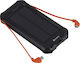 Sandberg 3in1 Слънчева Power Bank 10000mAh с USB-A порт Черен