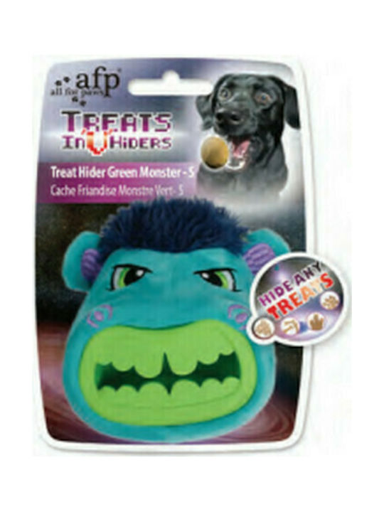 All For Paws Treat Hider Monster Jucărie de Pluș de Câine cu Sunet Mici 12εκ. Verde