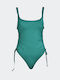 Bluepoint One-Piece Swimsuit with Padding & Open Back Green