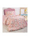 Linea Home Sheet Set Single from Cotton & Polyester Unicorn Pink 160x240cm 3pcs