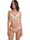 Miss Rosy Lace Underwear Set with Bra & String Beige