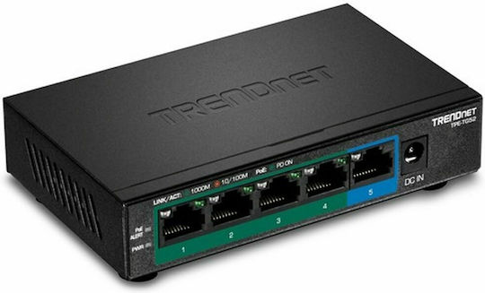 Trendnet TPE-TG52 Unmanaged L2 PoE+ Switch με 4 Θύρες Gigabit (1Gbps) Ethernet