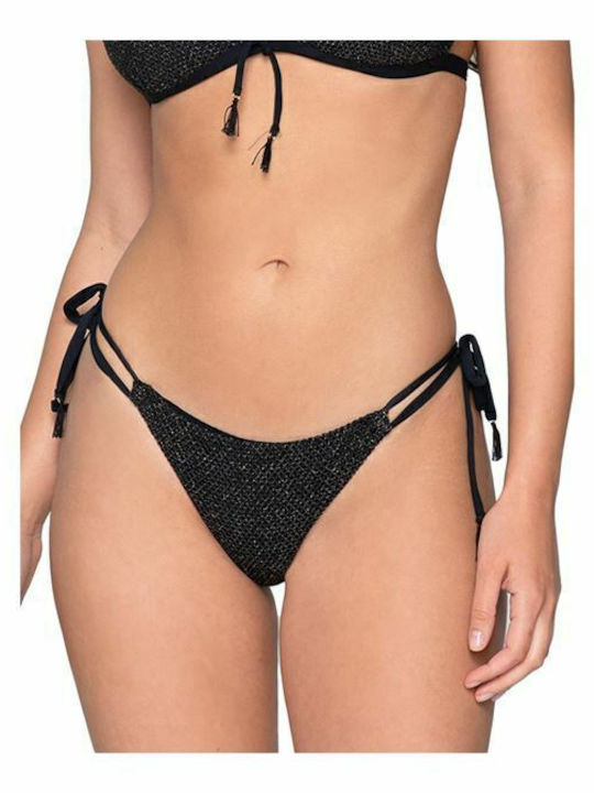 Ariel Bikini Brazil with Laces Black