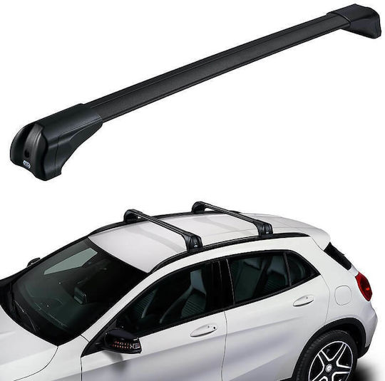 Cruz Aluminum Car Roof Bar Airo Fuse 925 735 98cm Universal Set with Roof Rack Legs Black