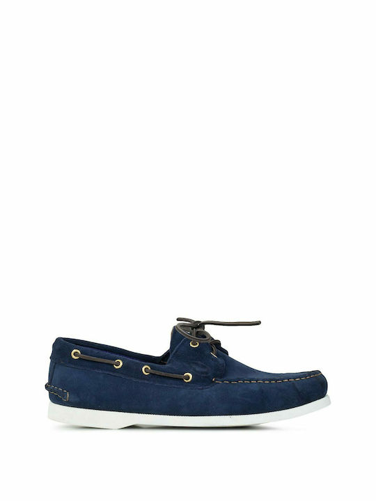 Sea & City Men's Suede Boat Shoes Blue