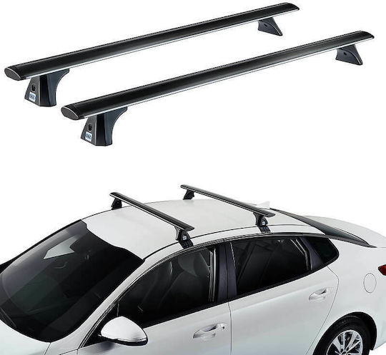 Cruz Μπάρες Οροφής Αλουμινίου Airo Dark 128εκ. Universal (Σετ με πόδια) Μαύρες