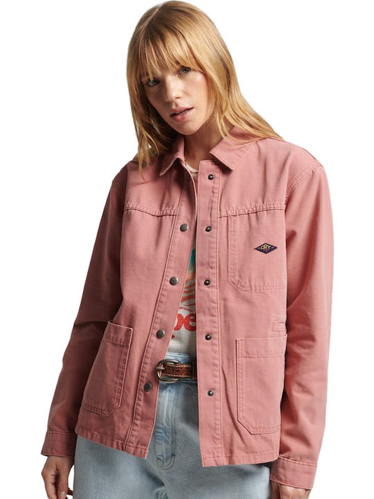 Vintage Chore Γυναικείο Ροζ Overshirt