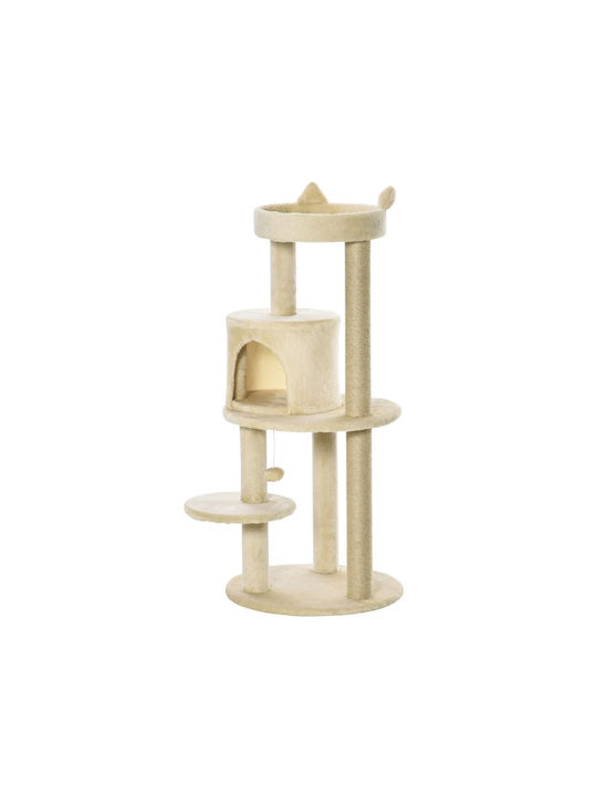 Pawhut Scratching Post Cat Trees Beige 48x48x104cm