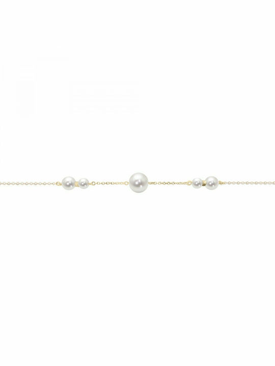 Bracelet 14K gold with pearls, br1963