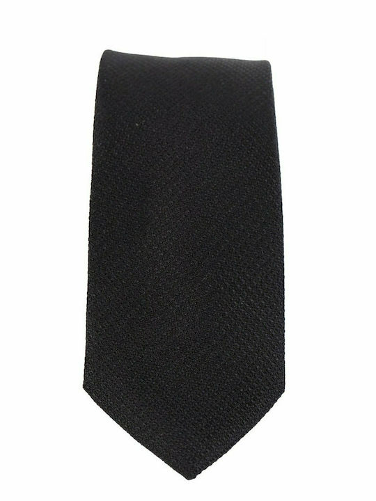 STEFANO MARIO TIE MICRO SILK DESIGN 6CM BLACK