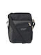 Polo Fabric Shoulder / Crossbody Bag Strike Large with Zipper, Internal Compartments & Adjustable Strap Black 17x9x23cm