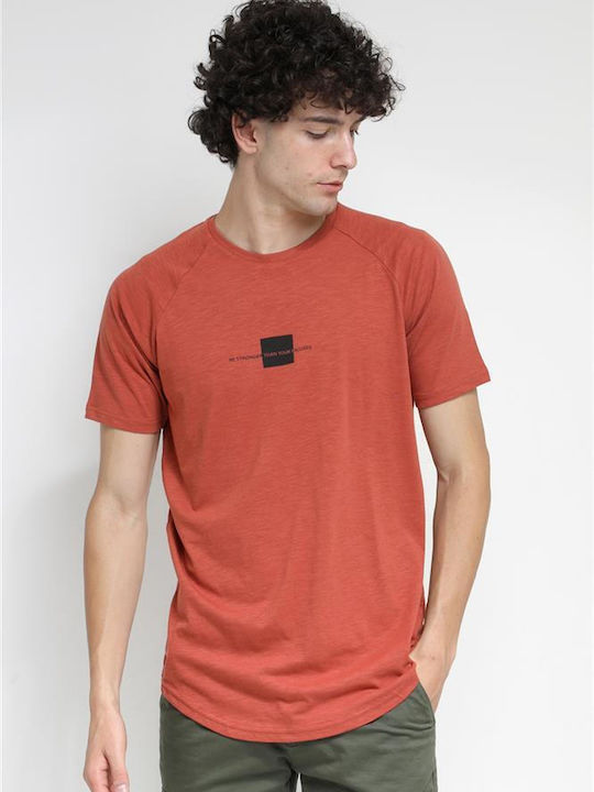 Double Ανδρικό T-shirt Κόκκινο με Λογότυπο