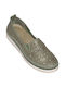 Leather Women's Moccasins in Khaki Color