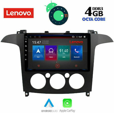 Lenovo Car Audio System for Ford S-Max 2006-2014 with A/C (Bluetooth/USB/AUX/WiFi/GPS/Apple-Carplay/CD) with Touch Screen 9"