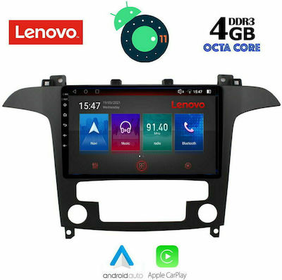 Lenovo Sistem Audio Auto pentru Ford S-Max 2006-2014 cu Clima (Bluetooth/USB/AUX/WiFi/GPS/Apple-Carplay/Partitură) cu Ecran Tactil 9"