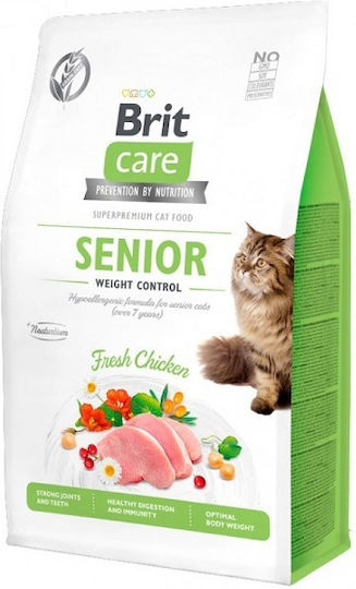 Brit Care Senior Weight Control Ξηρά Τροφή Διαίτης, χωρίς Σιτηρά για Ηλικιωμένες Γάτες με Κοτόπουλο 2kg