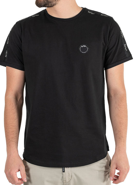 Double Ανδρικό T-shirt Μαύρο με Στάμπα