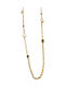 Rebecca Gold Plated Necklace with Green Pearls