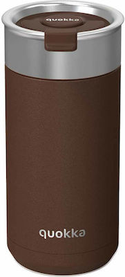 Quokka Tumblers Bottle Thermos Stainless Steel BPA Free Brown 400ml with Mouthpiece 40074