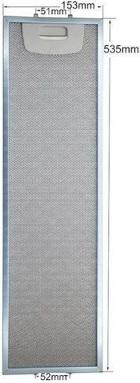 Elica Elica Metall-Filter Ersatzteil für Ventilhauben Zubehör Kompatibilität 15.3x53.5cm