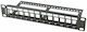 Lanberg Patch Panel Keystone for Rack 1U 10" with 12 Ports Black