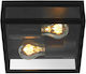 Lucide Lightning Dukan Outdoor Ceiling Flush Mount E27 in Black Color 15802/02/30