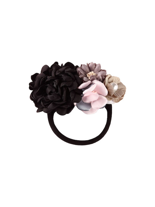 Hair band with 3D black large flower