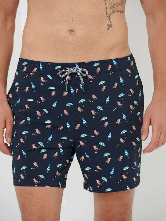 Funky Buddha Men's Swimwear Shorts Navy Blue