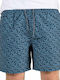 Double Men's Swimwear Shorts Navy Blue with Patterns