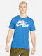 Nike Just Do It Herren Sport T-Shirt Kurzarm Blau