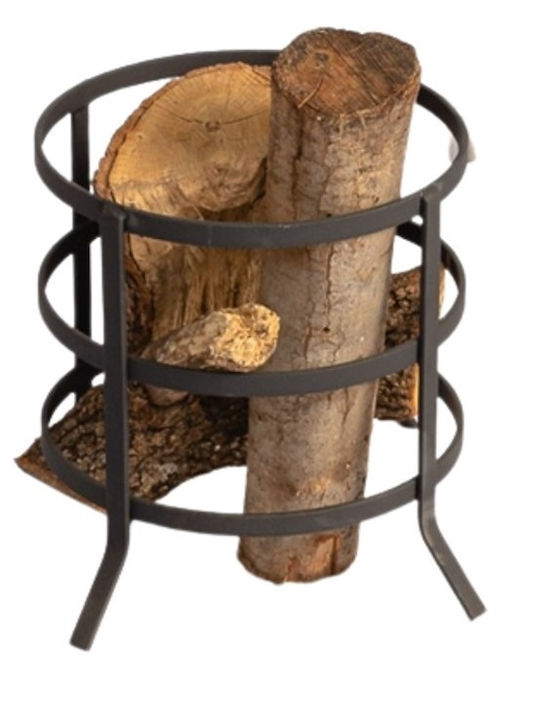 Βάση Παρασιά Metallic Firewood Basket 28x28x30cm Black